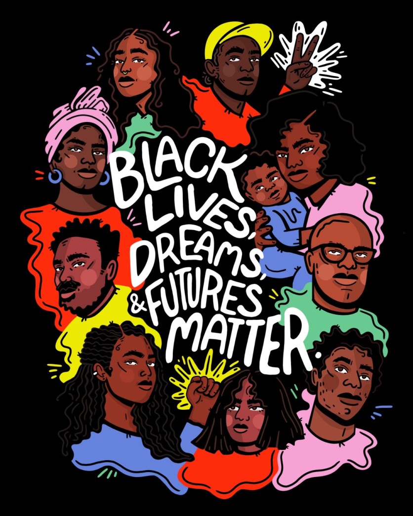 Black lives, dreams, & futures matter. Illustration.
